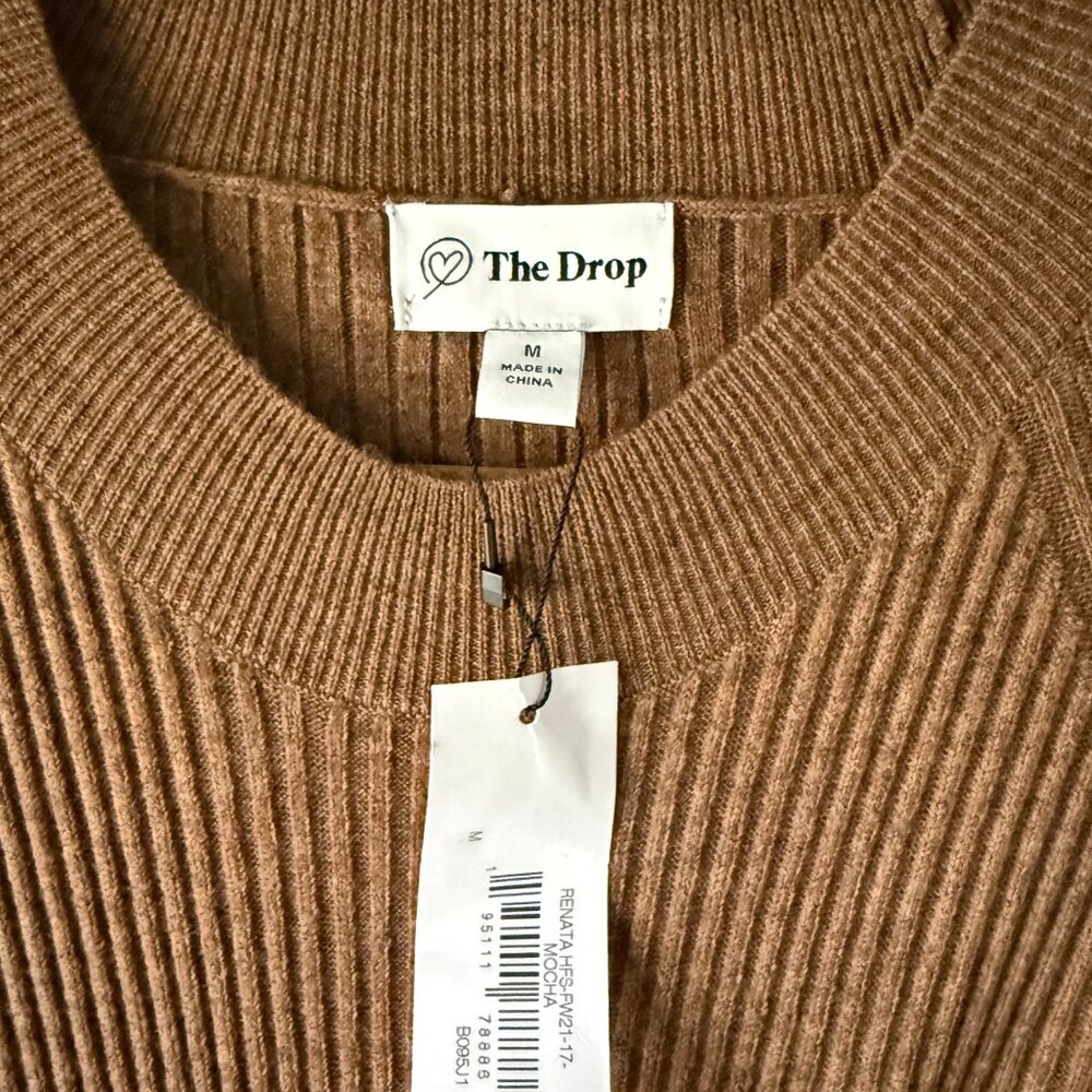 NWT The Drop Women's Renata Rib Midi Long Sleeve Sweater Dress Medium - Picture 7 of 7